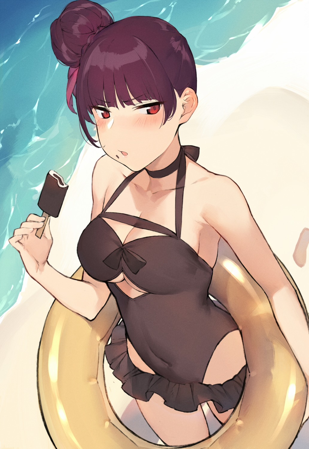 cleavage, duoyuanjun, girls_frontline, swimsuits, underboob, wa2000_(girls_frontline)