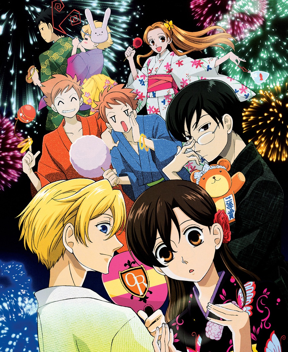 fujioka_haruhi, haninozuka_mitsukuni, hitachiin_hikaru, hitachiin_kaoru, houshakuji_renge, morinozuka_takashi, ootori_kyouya, ouran_high_school_host_club