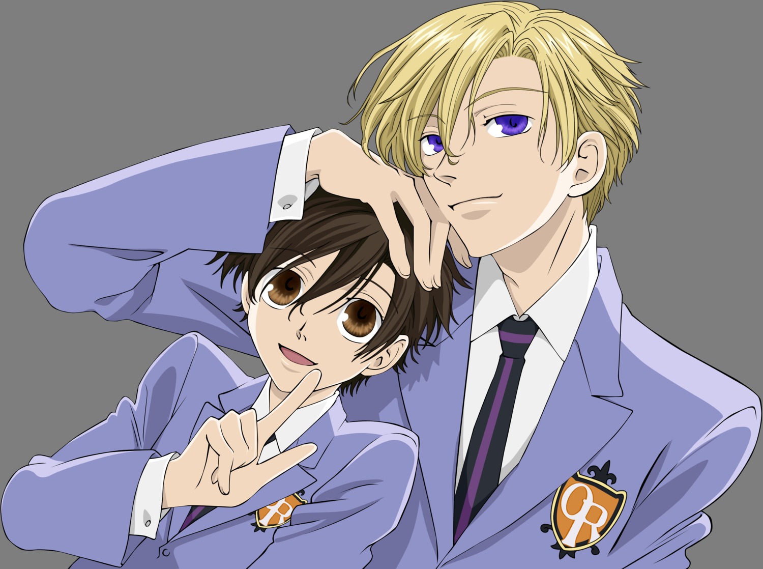 fujioka_haruhi, ouran_high_school_host_club, reverse_trap, suou_tamaki, transparent_png, vector_trace