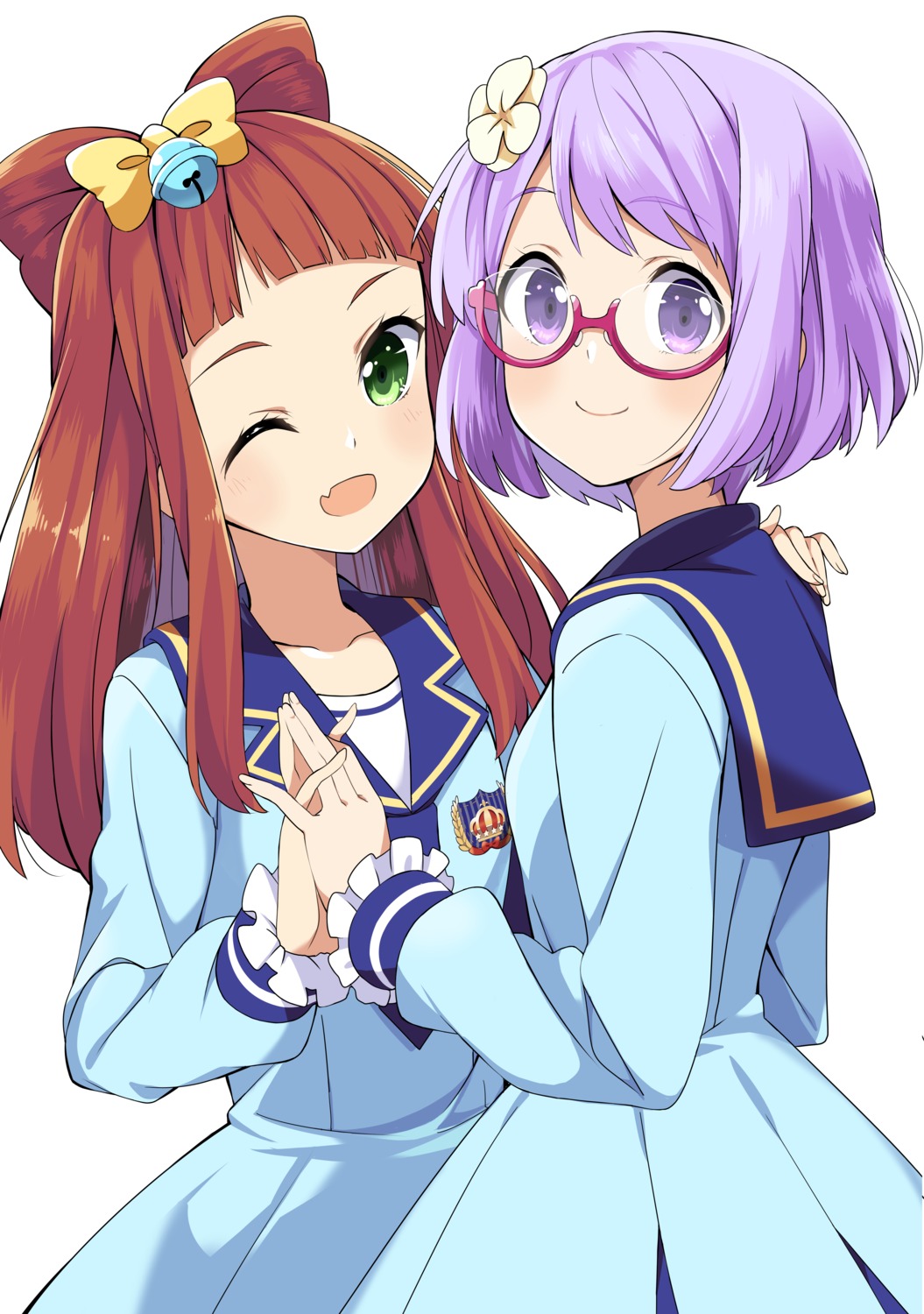 aikatsu!, aikatsu_stars!, megane, nanakura_koharu, saotome_ako, seifuku, wara