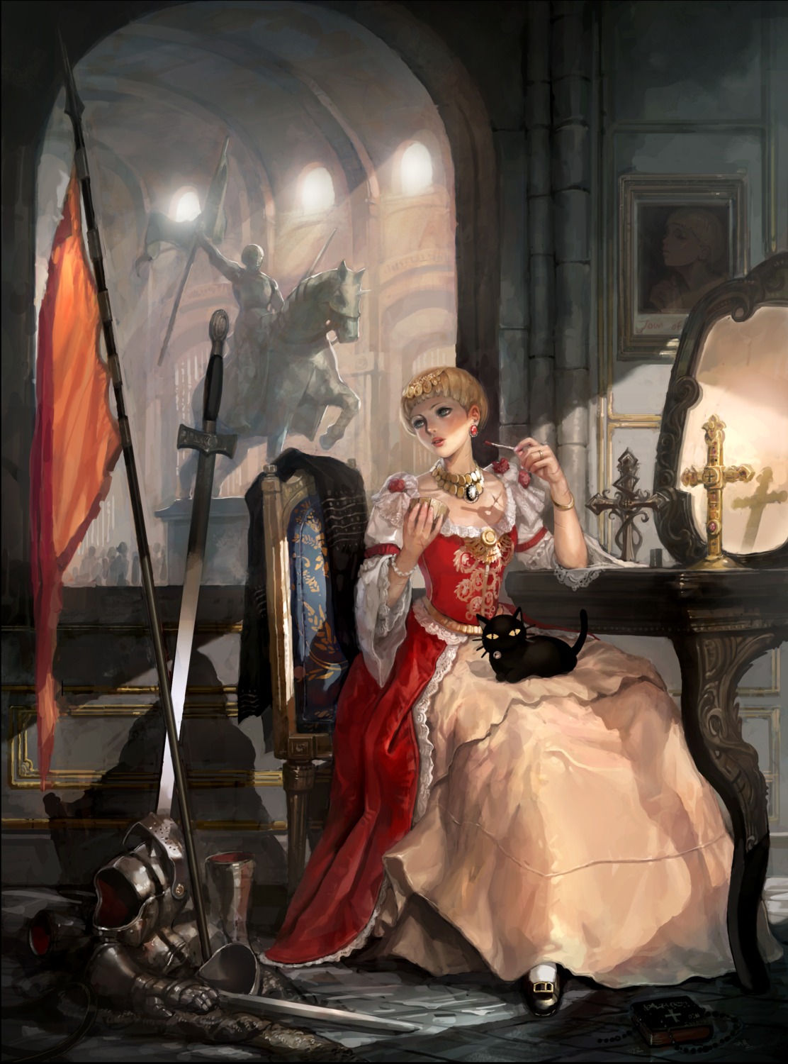 armor, dress, jeanne_d'arc, neko, shaonav, sword