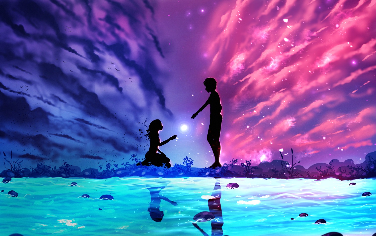 landscape, ryky, silhouette