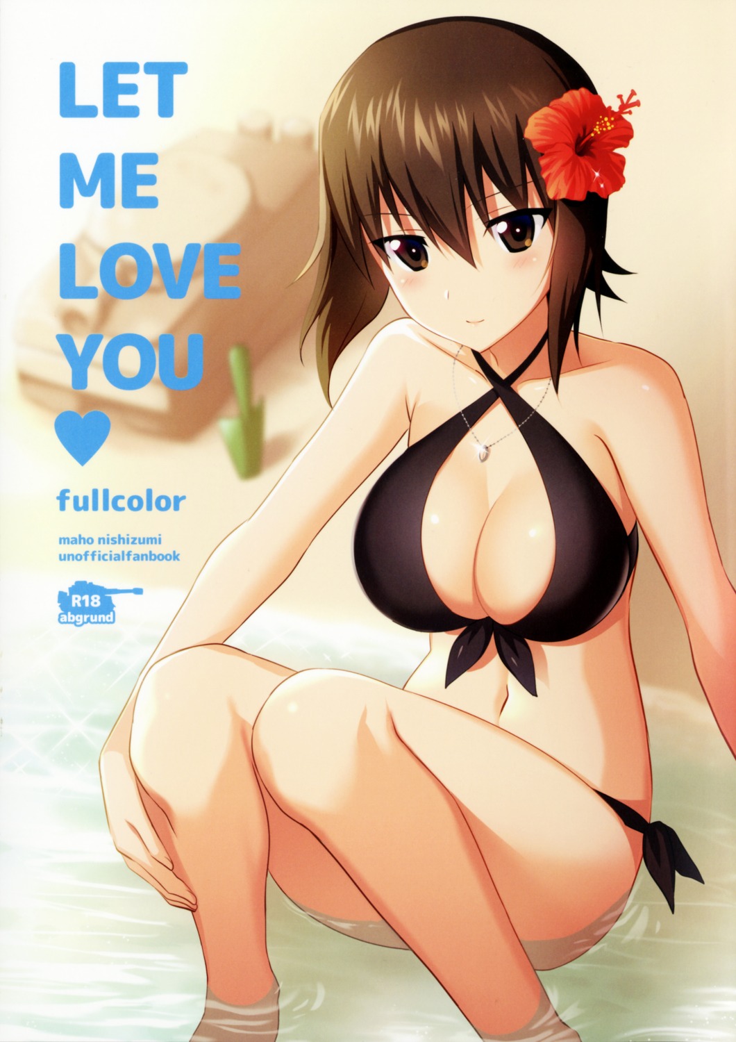 abgrund, bikini, cleavage, girls_und_panzer, nishizumi_maho, saikawa_yusa, swimsuits, wet