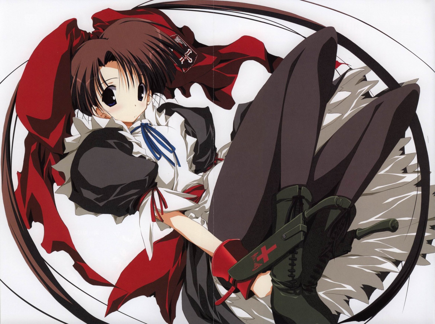 asagiri_kazusa, crease, jpeg_artifacts, maid, moekan, sca-ji, sword