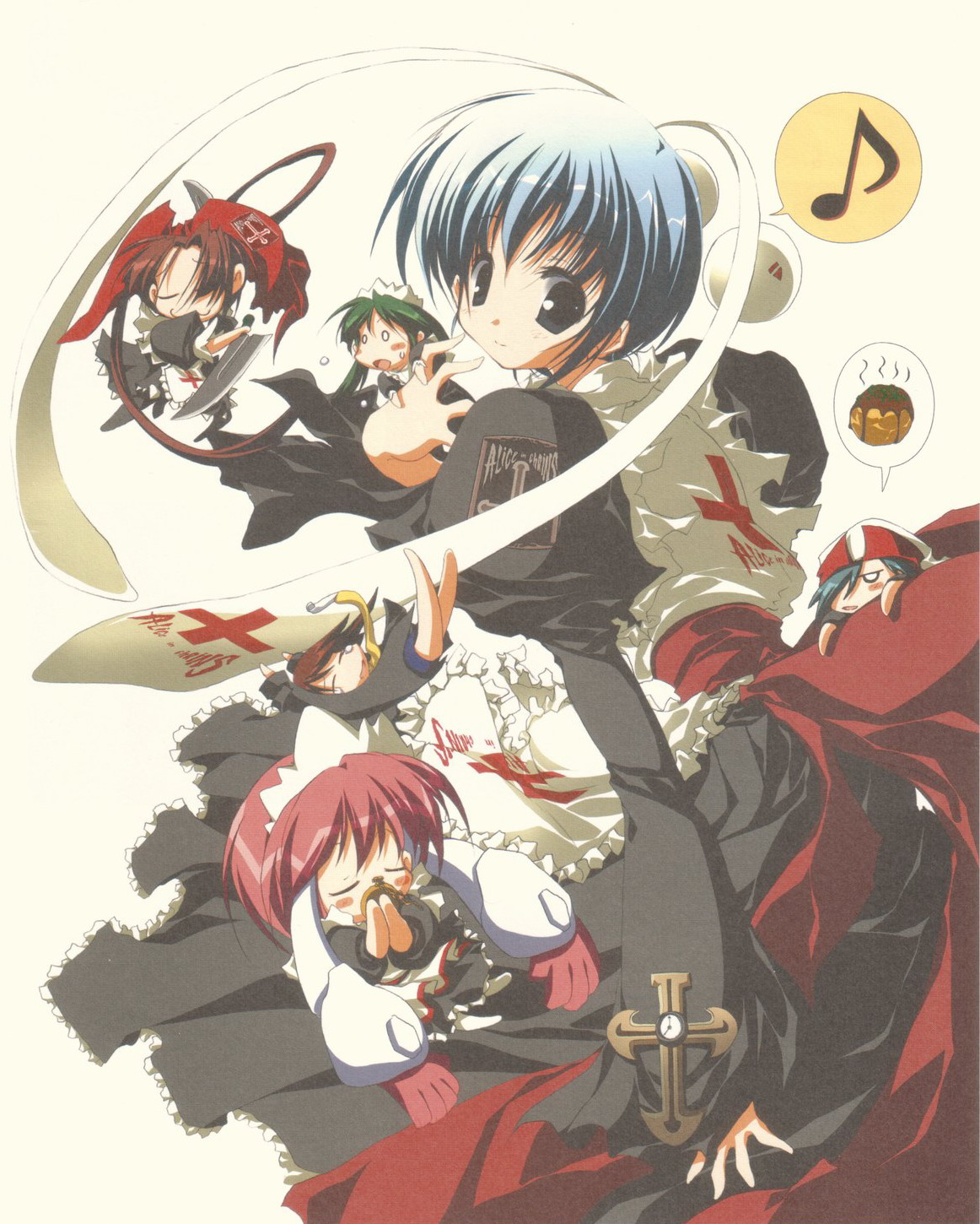 asagiri_kazusa, chibi, color_issue, jissouji_fuyuha, kirishima_kaori, maid, moekan, moeno_mikoto