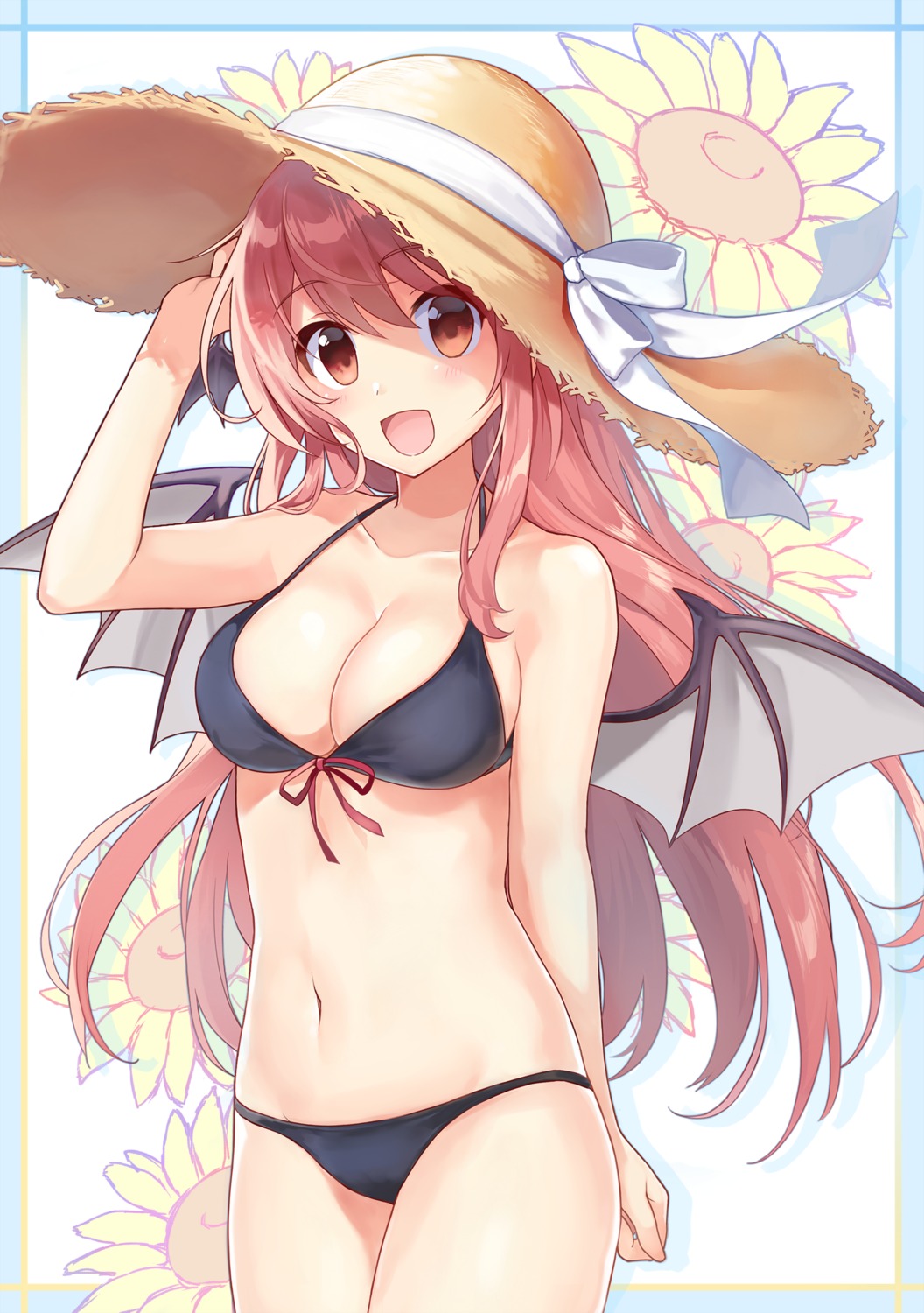 bikini, cleavage, koakuma, swimsuits, touhou, wings, yada_(xxxadaman)