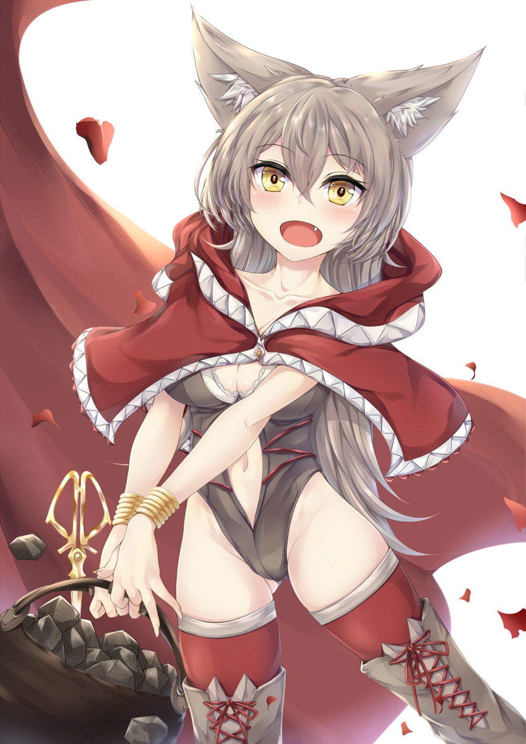 animal_ears, cleavage, kotohane, leotard, thighhighs