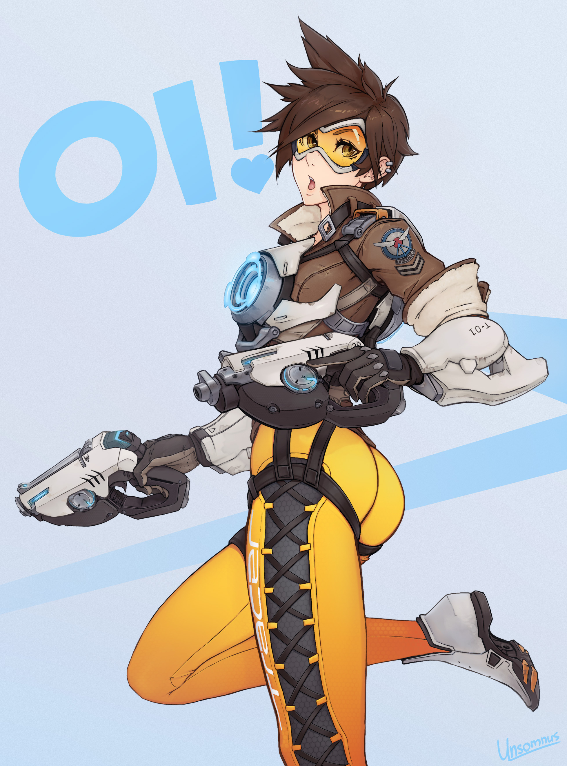 ass, bodysuit, gun, overwatch, tracer, unsomnus