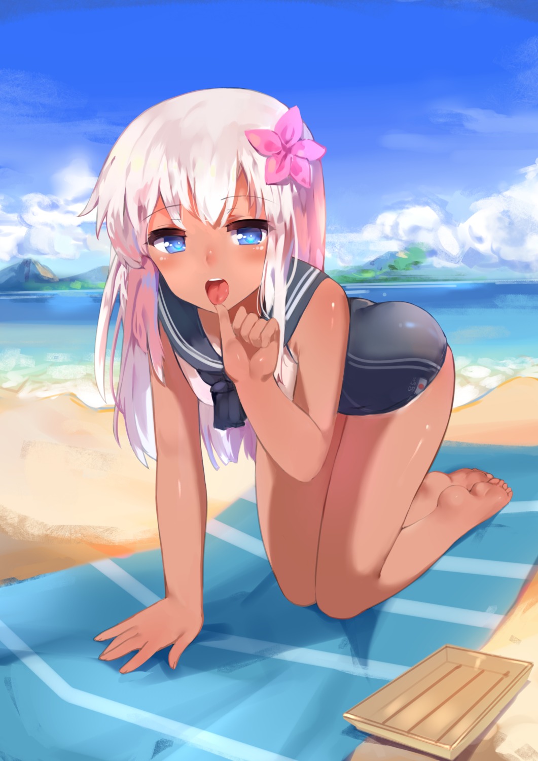 kantai_collection, ro-500, school_swimsuit, seifuku, swimsuits, tan_lines, ze_(wzfnn001)