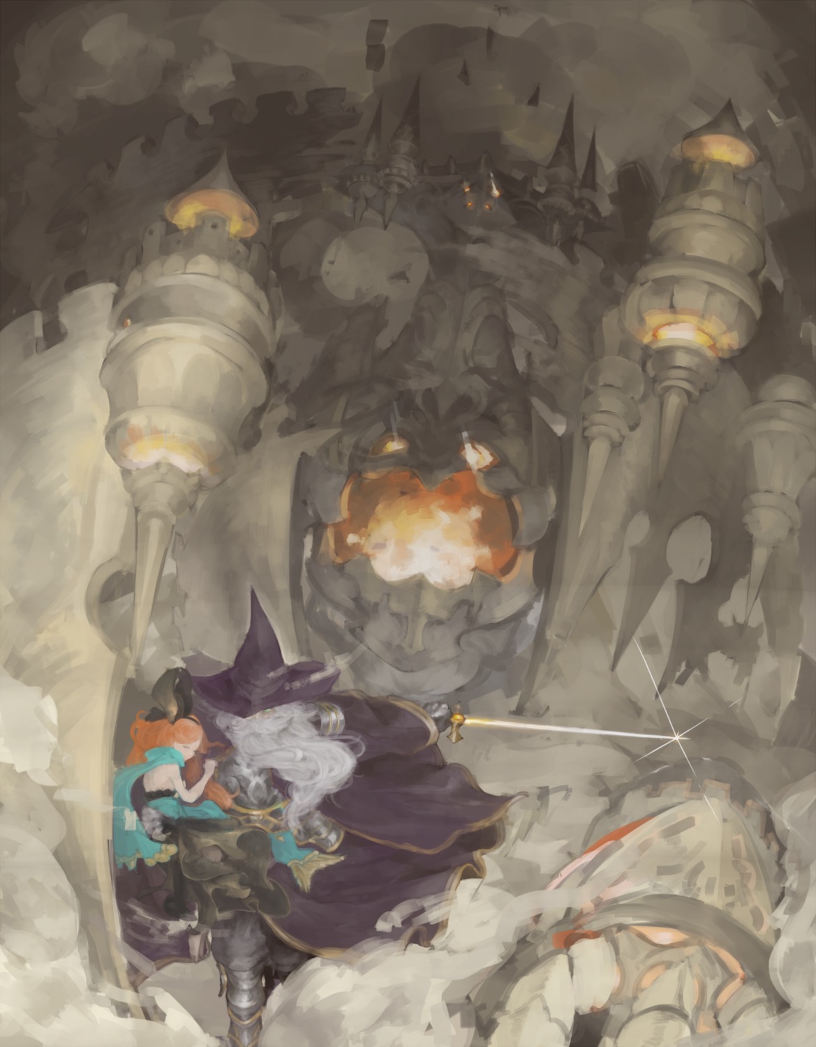 altheia_(granblue_fantasy), armor, dress, granblue_fantasy, n9+, sara_(granblue_fantasy), sword
