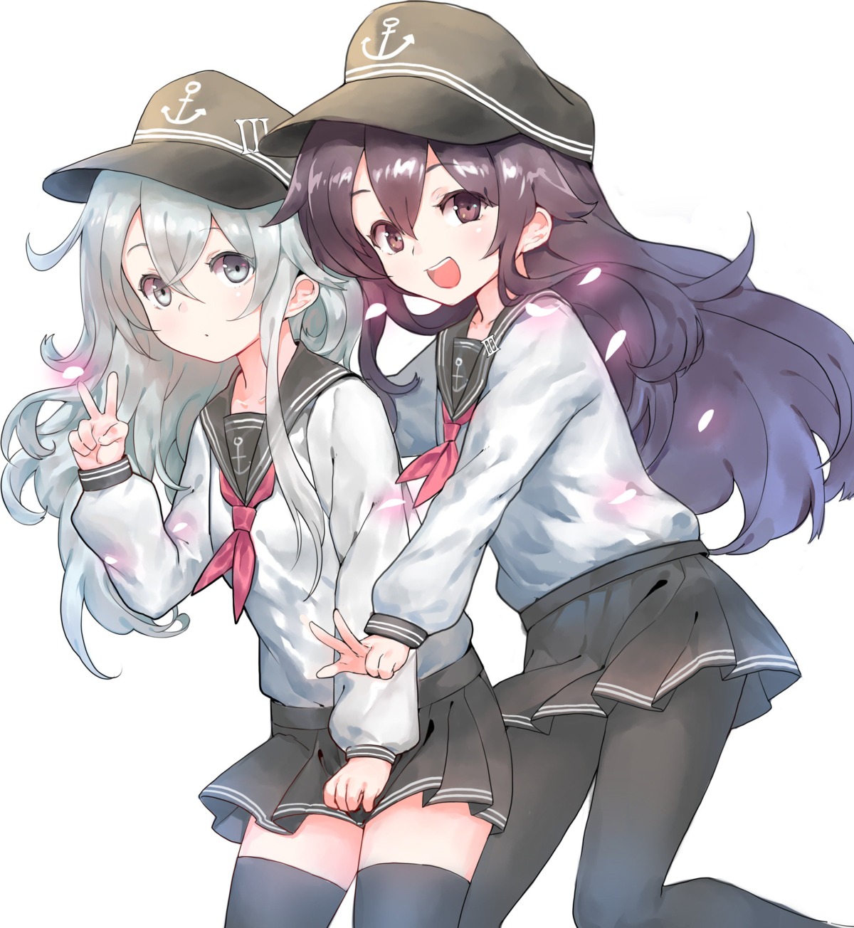 akatsuki_(kancolle), battle_koala, hibiki_(kancolle), kantai_collection, pantyhose, seifuku, thighhighs