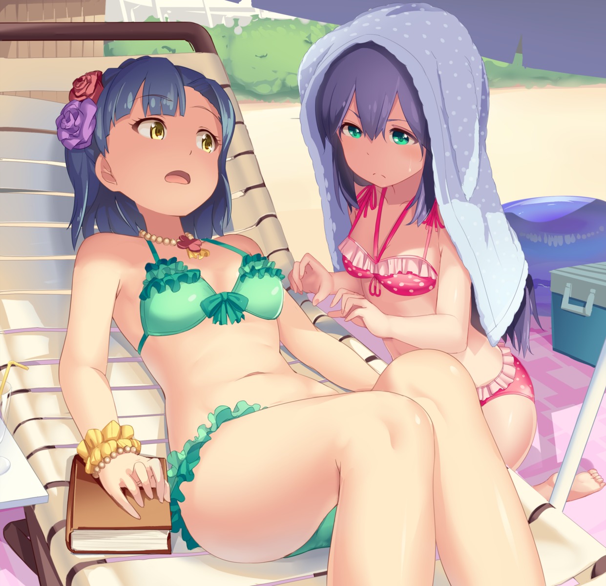 bikini, cleavage, mochizuki_anna, nanao_yuriko, swimsuits, the_idolm@ster, the_idolm@ster_million_live!, yoshika_(music480069)