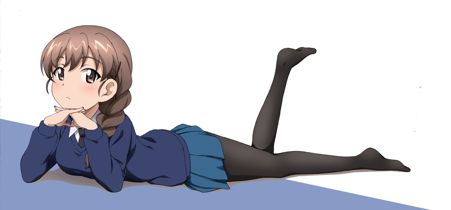 girls_und_panzer, pantyhose, rukuriri, seifuku, sweater, tagme