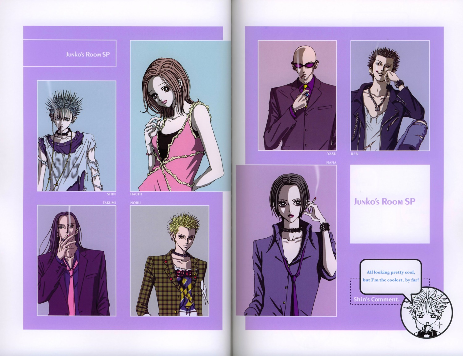 binding_discoloration, honjo_ren, ichinose_takumi, komatsu_nana, nana_(series), okazaki_shinichi, osaki_nana, takagi_yasushi