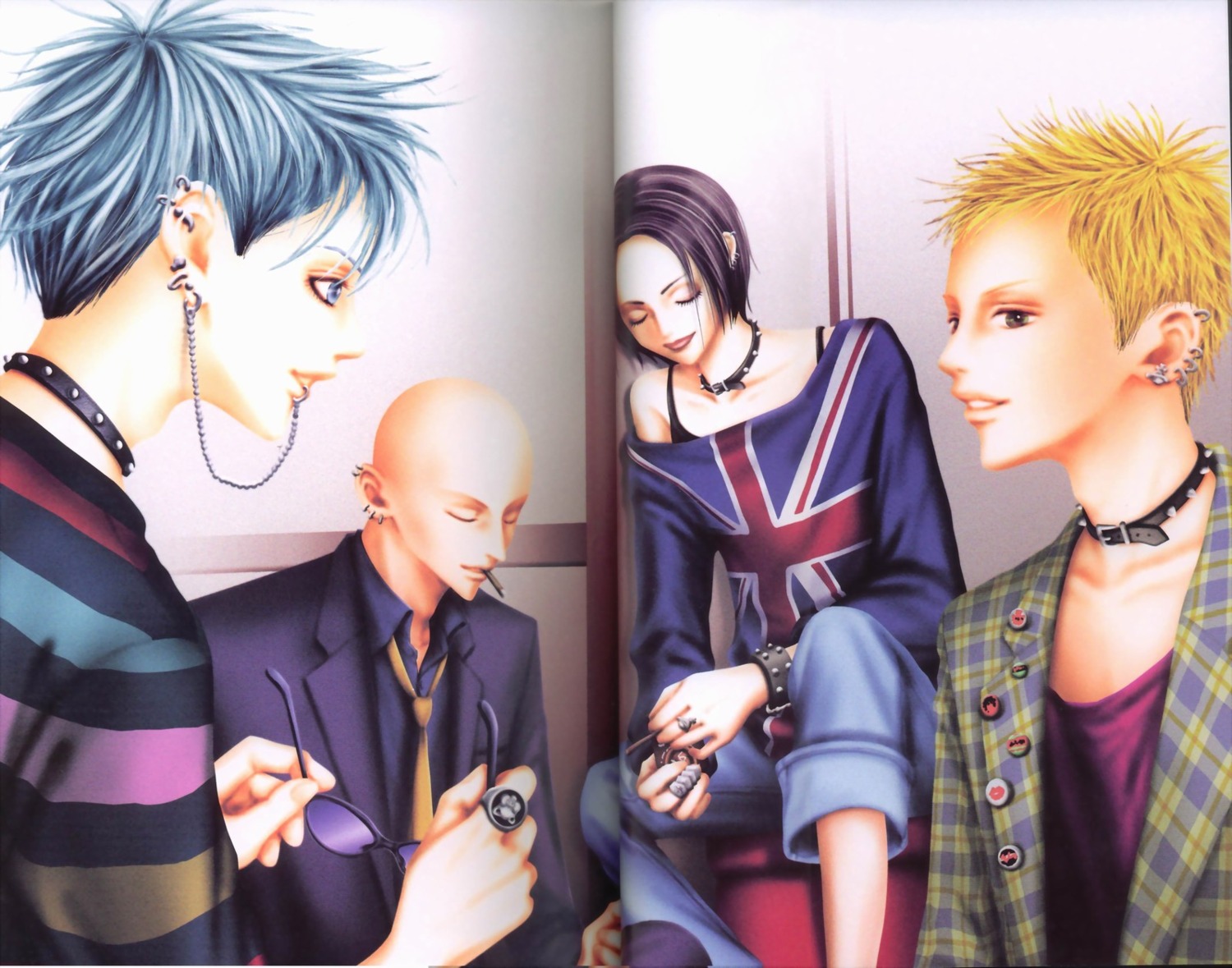 binding_discoloration, crease, fixme, nana_(series), okazaki_shinichi, osaki_nana, takagi_yasushi, terashima_nobuo