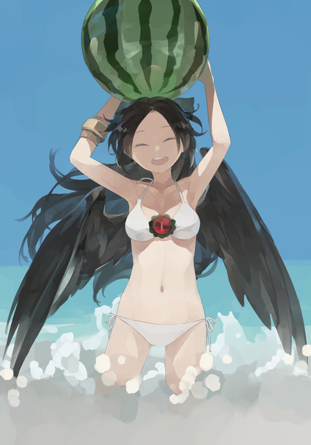 bikini, cleavage, reiuji_utsuho, shihou, swimsuits, touhou, wings