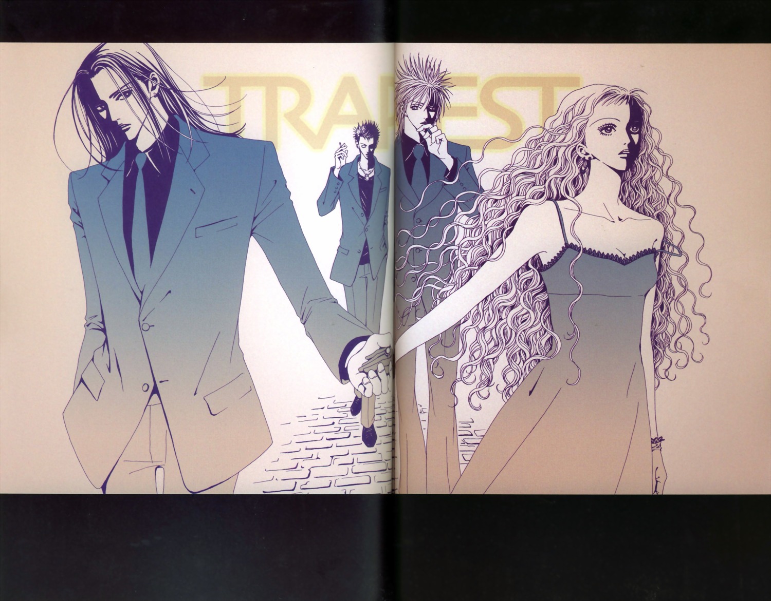 binding_discoloration, business_suit, cleavage, crease, dress, fixme, fujieda_naoki, honjo_ren