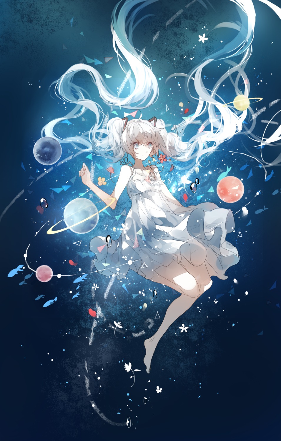 cui_(jidanhaidaitang), dress, hatsune_miku, summer_dress, vocaloid