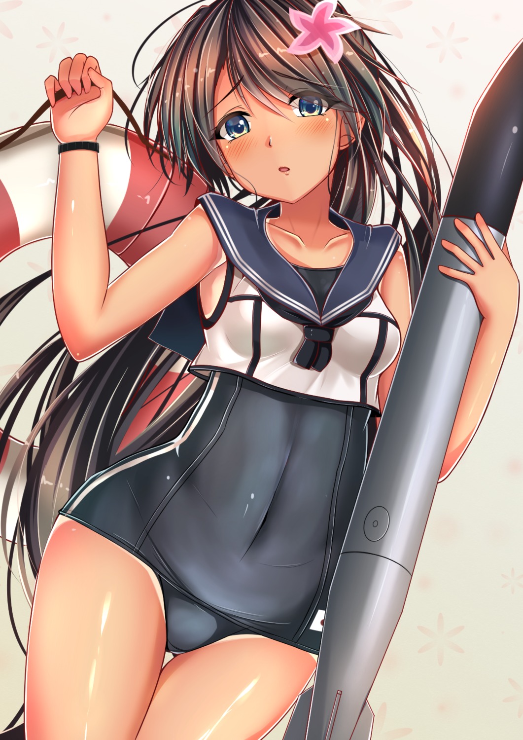 cosplay, houshou_(kancolle), kantai_collection, ro-500, sazamiso_rx, school_swimsuit, seifuku, swimsuits
