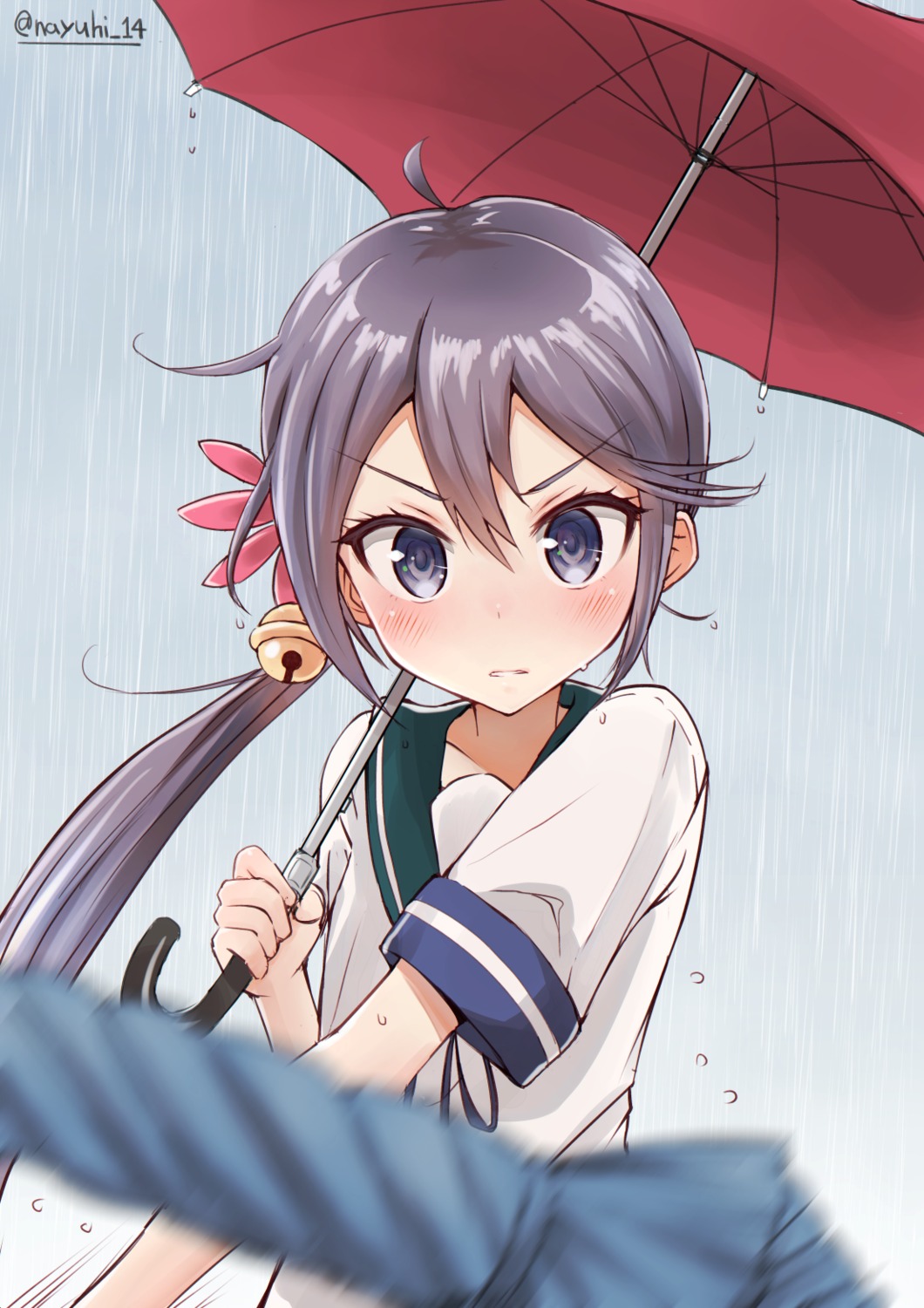 akebono_(kancolle), kantai_collection, nayuhi, seifuku, umbrella