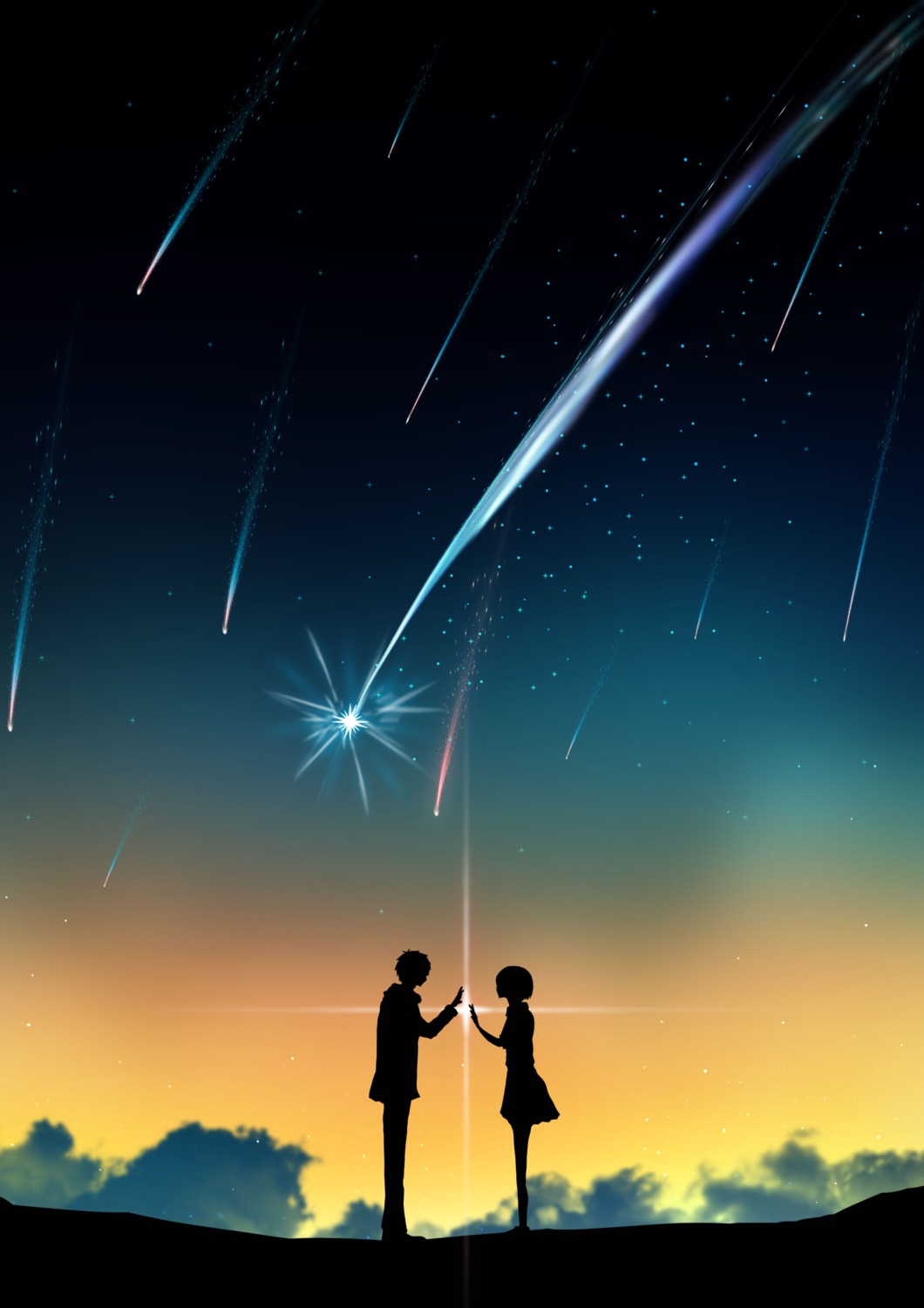 harada_miyuki, kimi_no_na_wa., landscape, miyamizu_mitsuha, silhouette, tachibana_taki