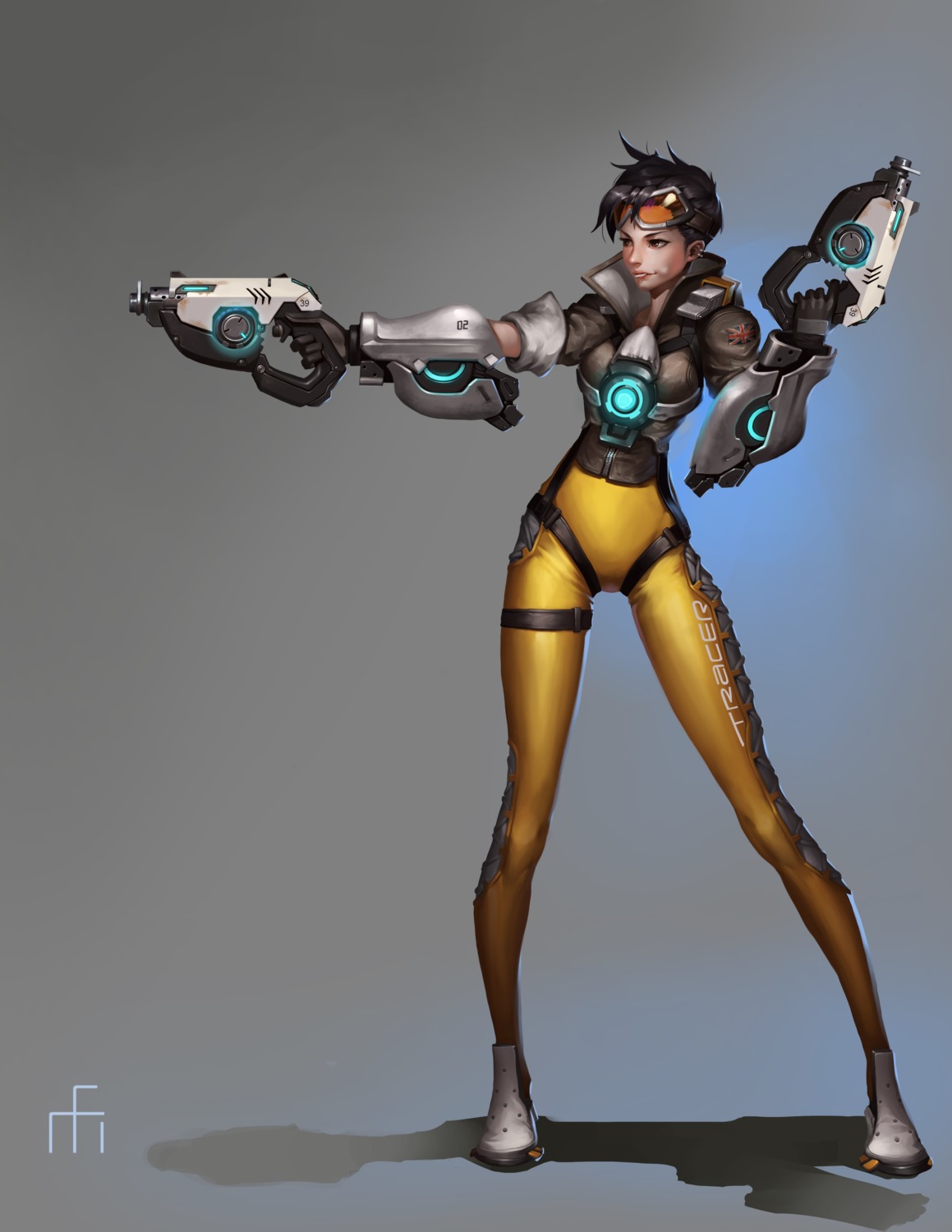 bodysuit, gun, midfinger22, overwatch, tracer