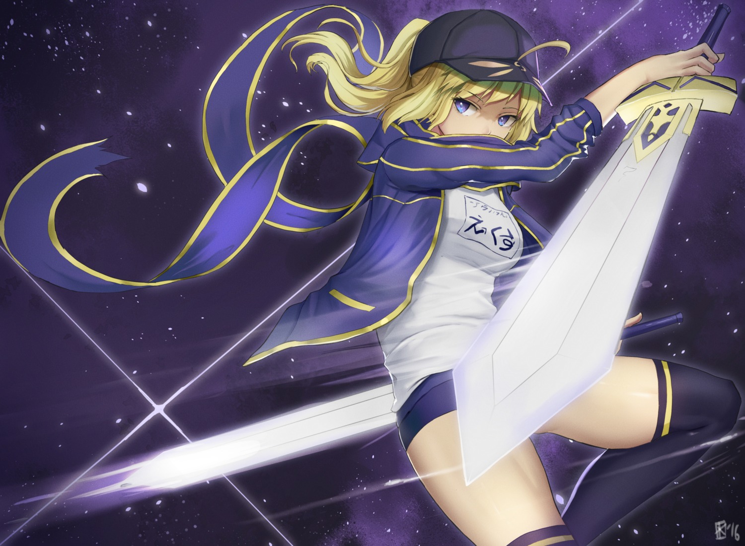fate/grand_order, heroine_x, kakekcaboel, sword, thighhighs