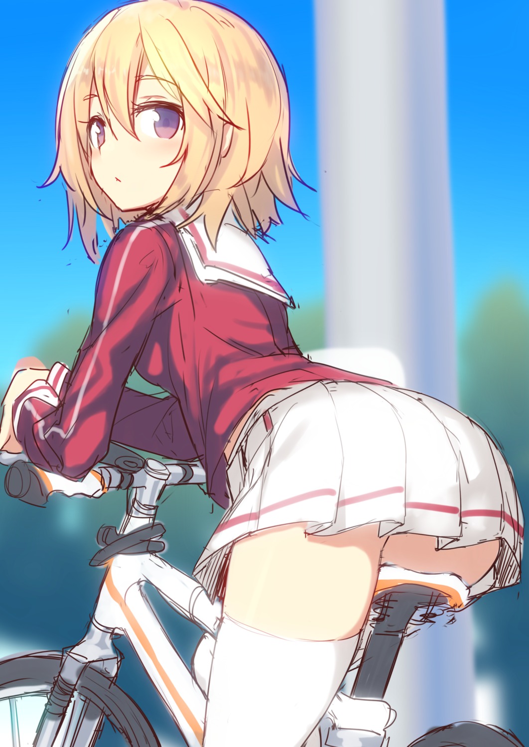 ass, hiraga_matsuri, seifuku, sketch, thighhighs