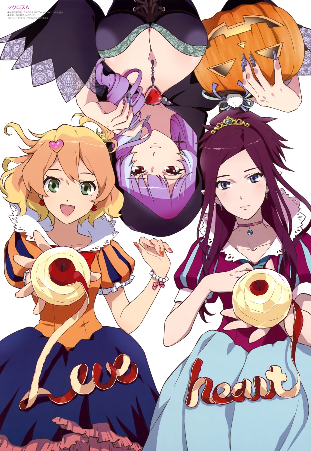 cleavage, dress, freyja_wion, halloween, macross_delta, mikumo_guynemer, mirage_farina_jenius, shirakawa_ayako