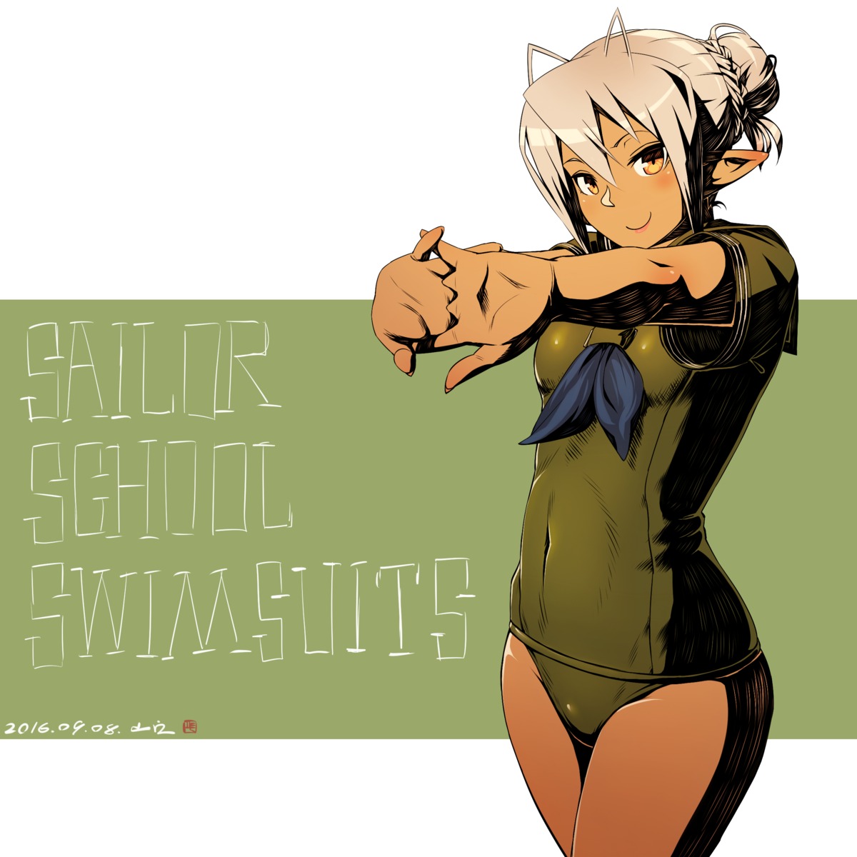 full_metal_daemon_muramasa, pointy_ears, sansei_muramasa, swimsuits, yan_wan
