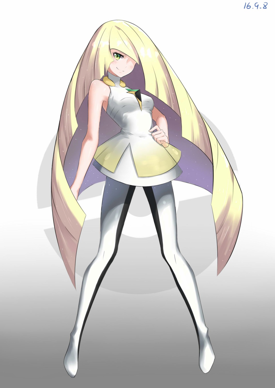 dress, lusamine_(pokemon), neko_(artist), pantyhose, pokemon, pokemon_sm, pokemon_usum