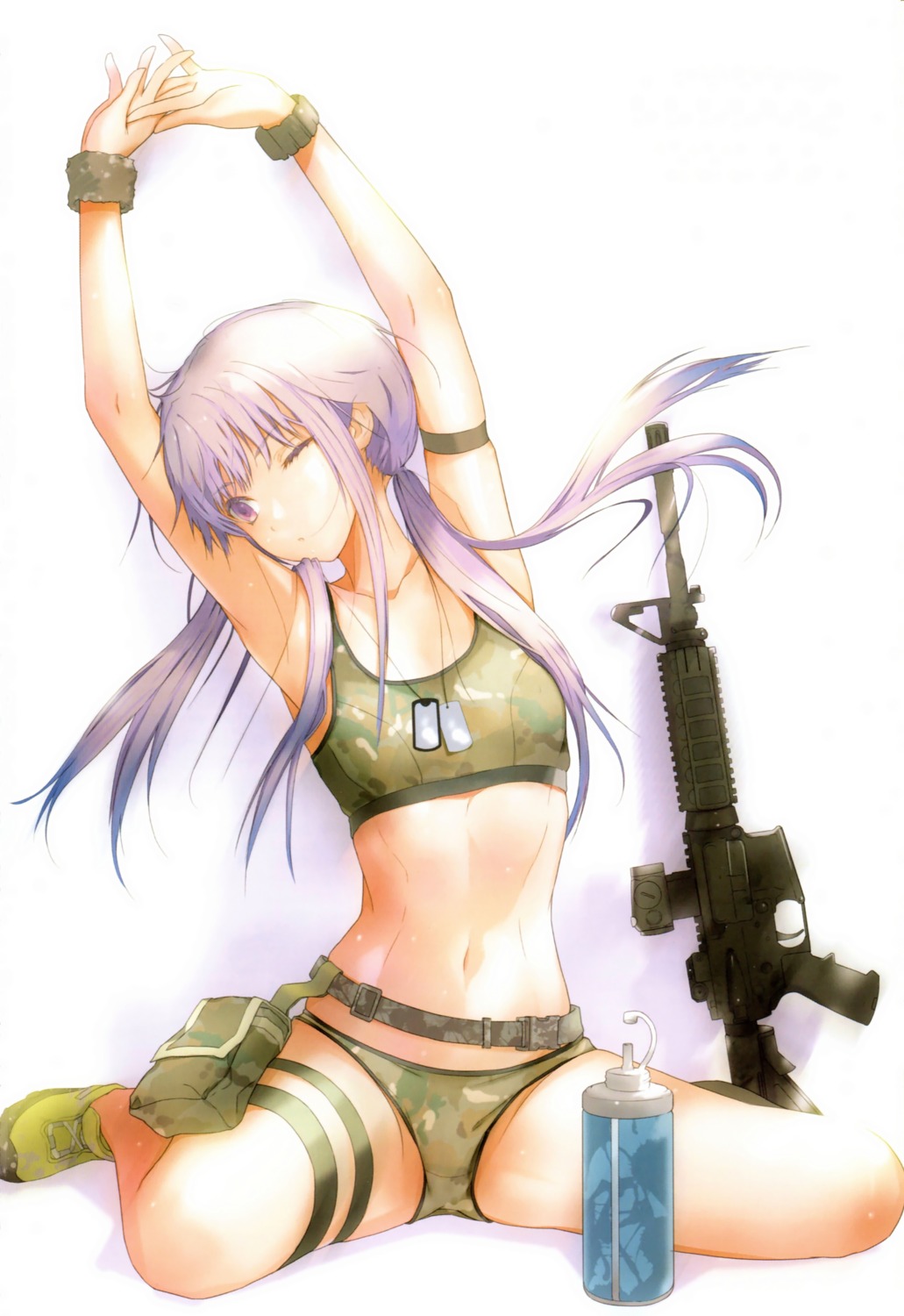 bikini, fuyuno_haruaki, gun, swimsuits