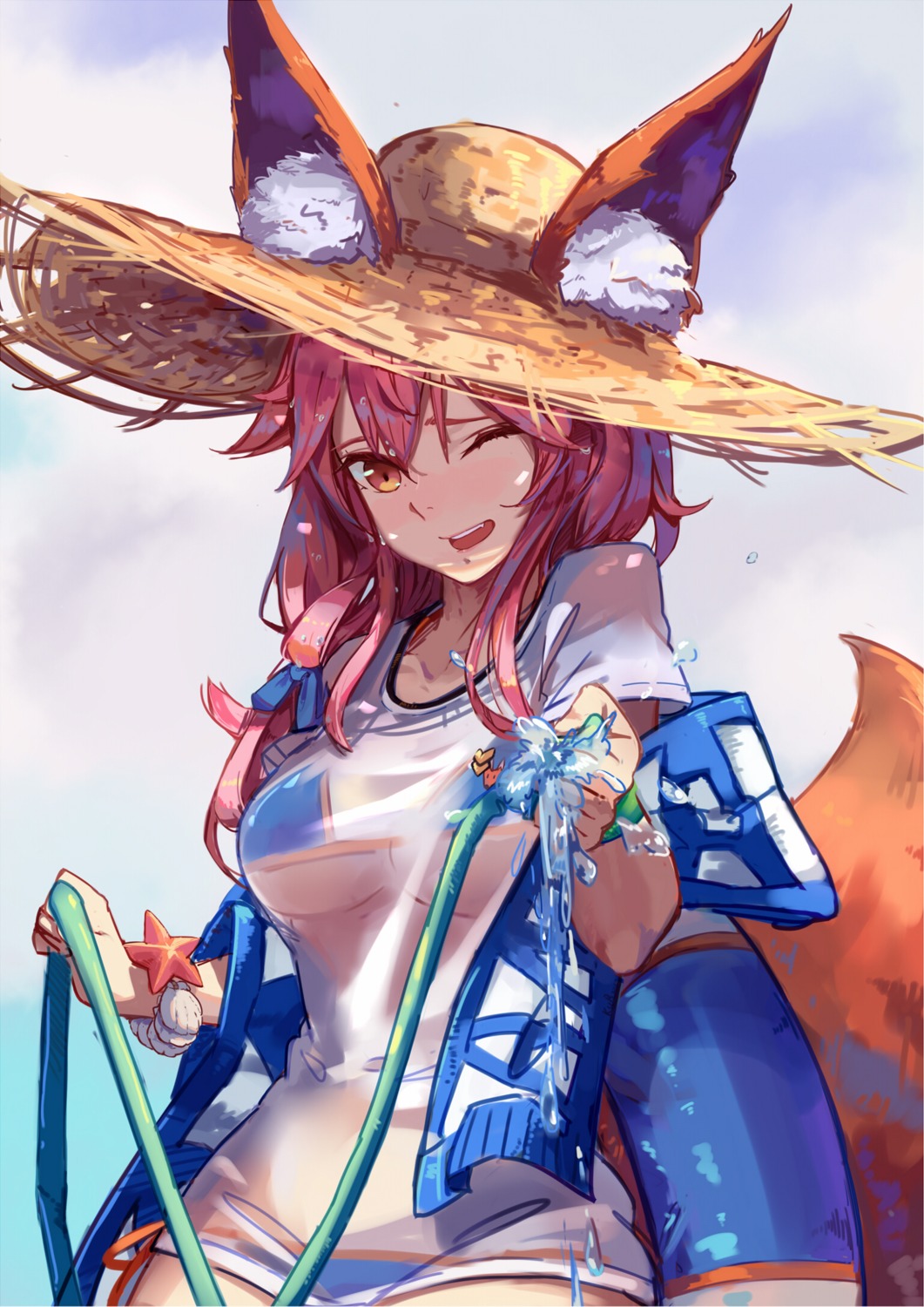 animal_ears, bikini, fate/extra, fate/grand_order, fate/stay_night, hfp~kubiao, see_through, swimsuits
