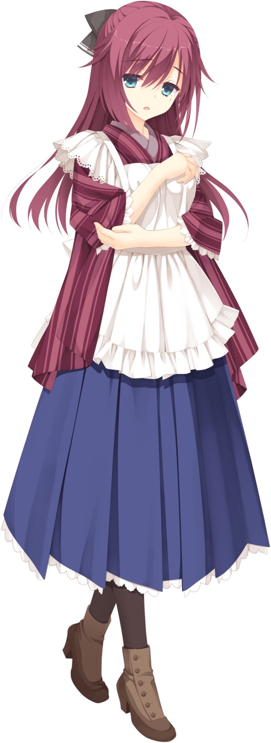 heels, japanese_clothes, maniwa_roka, muririn, senren_banka, waitress, yuzu-soft