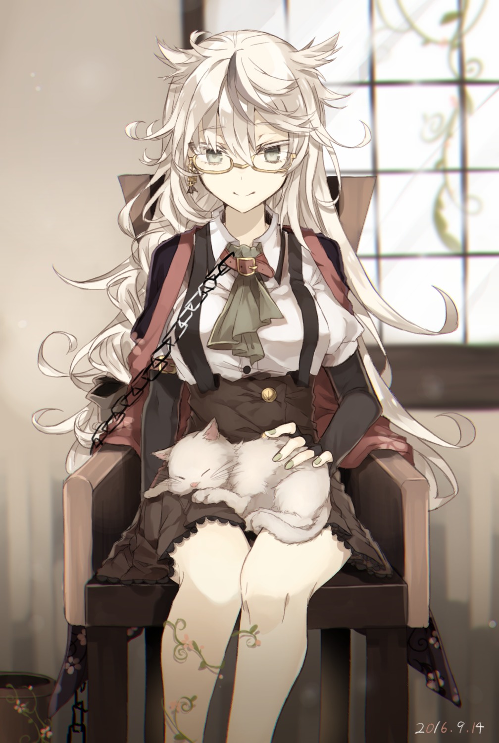 chibirisu, dress, megane, neko
