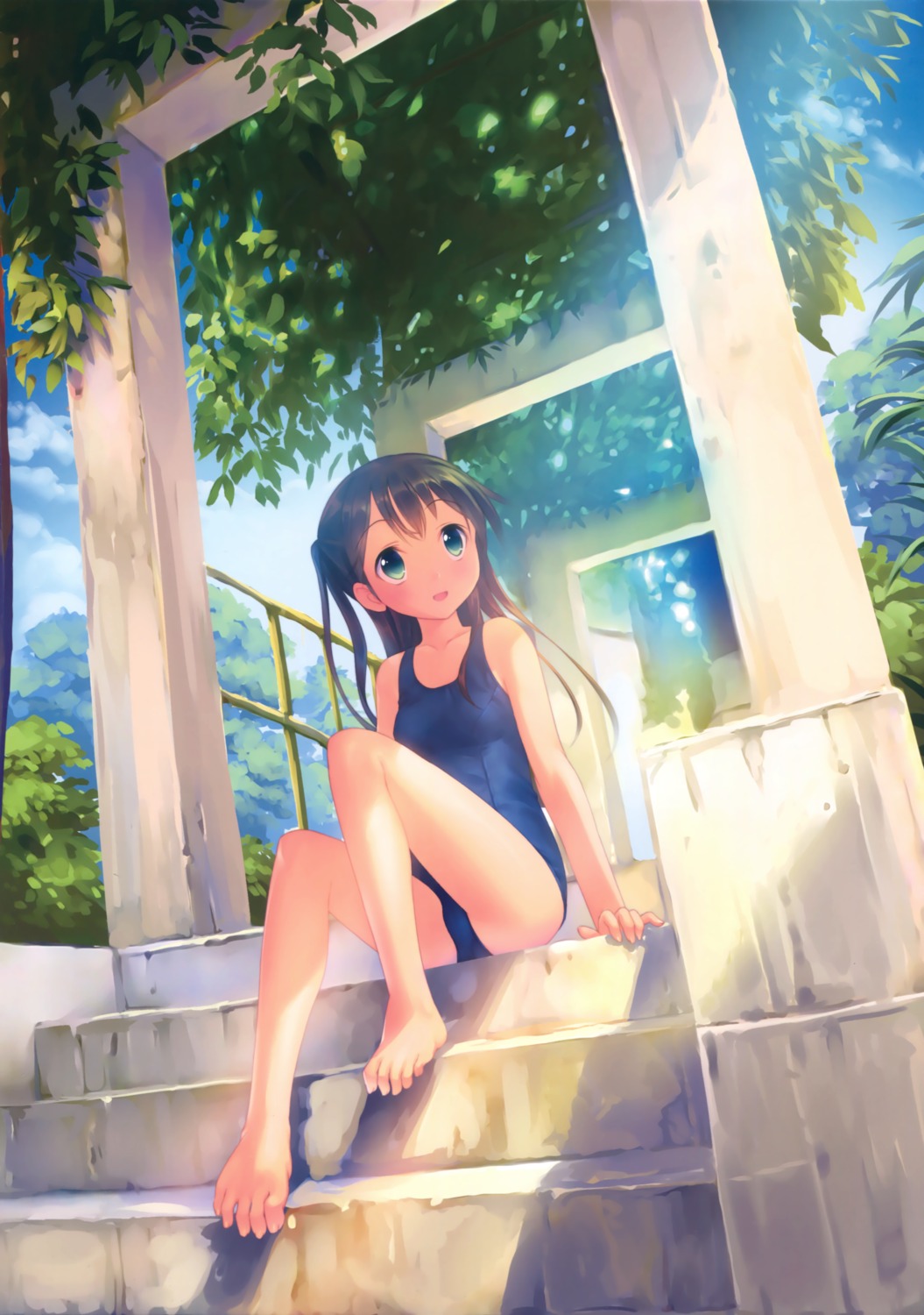 feet, kogemashita, school_swimsuit, swimsuits, takoyaki