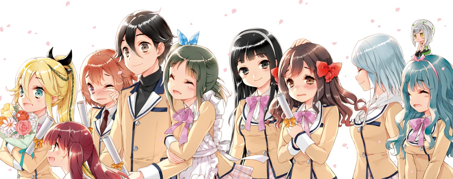 cuteg, daimyouzamurai_mei, daishikyougawa_kurumiko, digital_version, eiyuuzaki_rin, hatate_souta, kanojo_ga_flag_o_oraretara, mahougasawa_akane, nanami_knight_bladefield, ninjabayashi_ruri, seifuku, shoukanji_kikuno, touzokuyama_megumu
