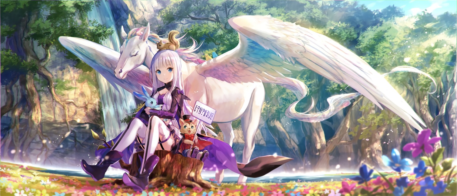fuzichoko, kenja_no_deshi_wo_nanoru_kenja, mira_(kenja_no_deshi_wo_nanoru_kenja), neko, stockings, thighhighs, wings