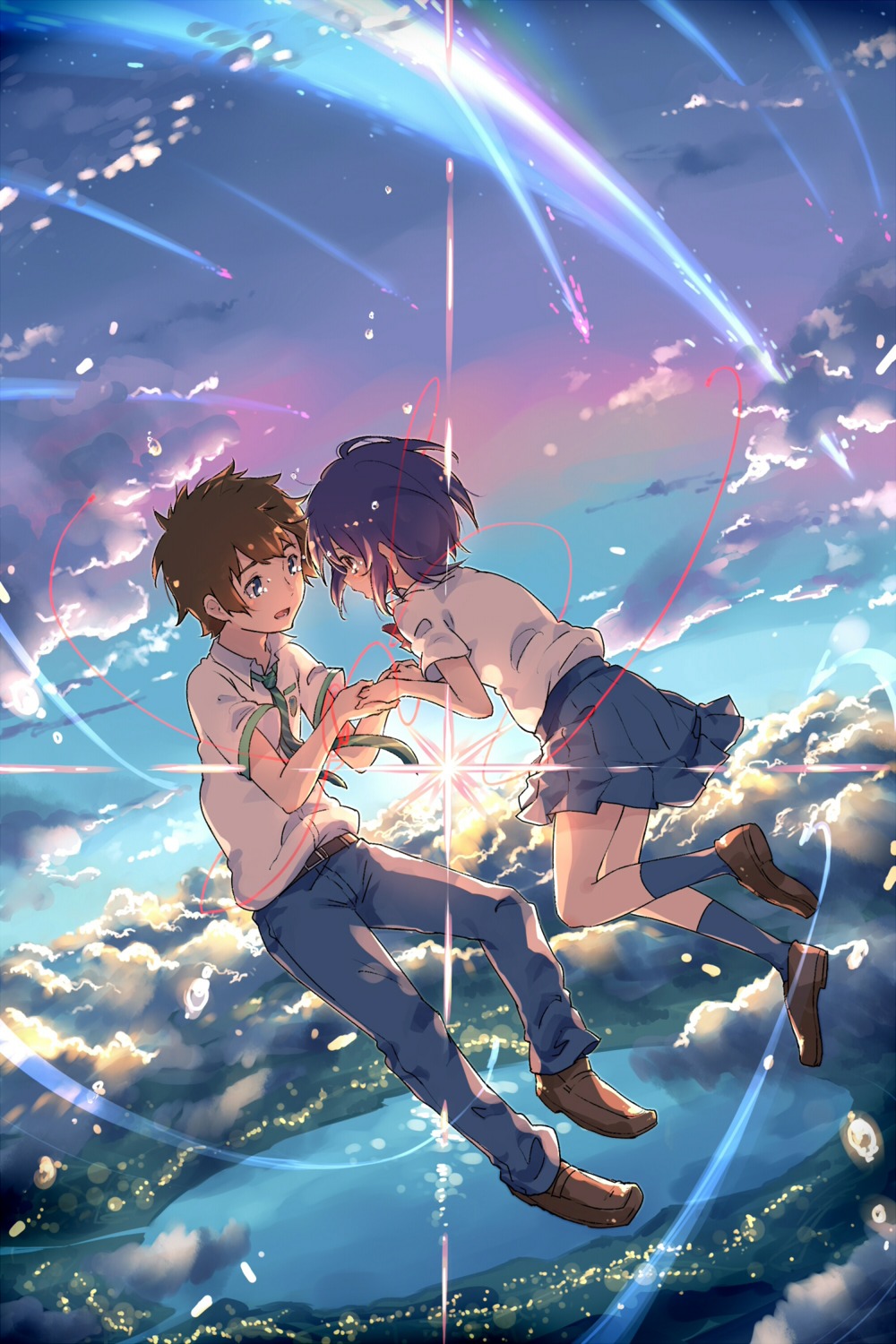 ayakashi_(artist), kimi_no_na_wa., miyamizu_mitsuha, seifuku, tachibana_taki