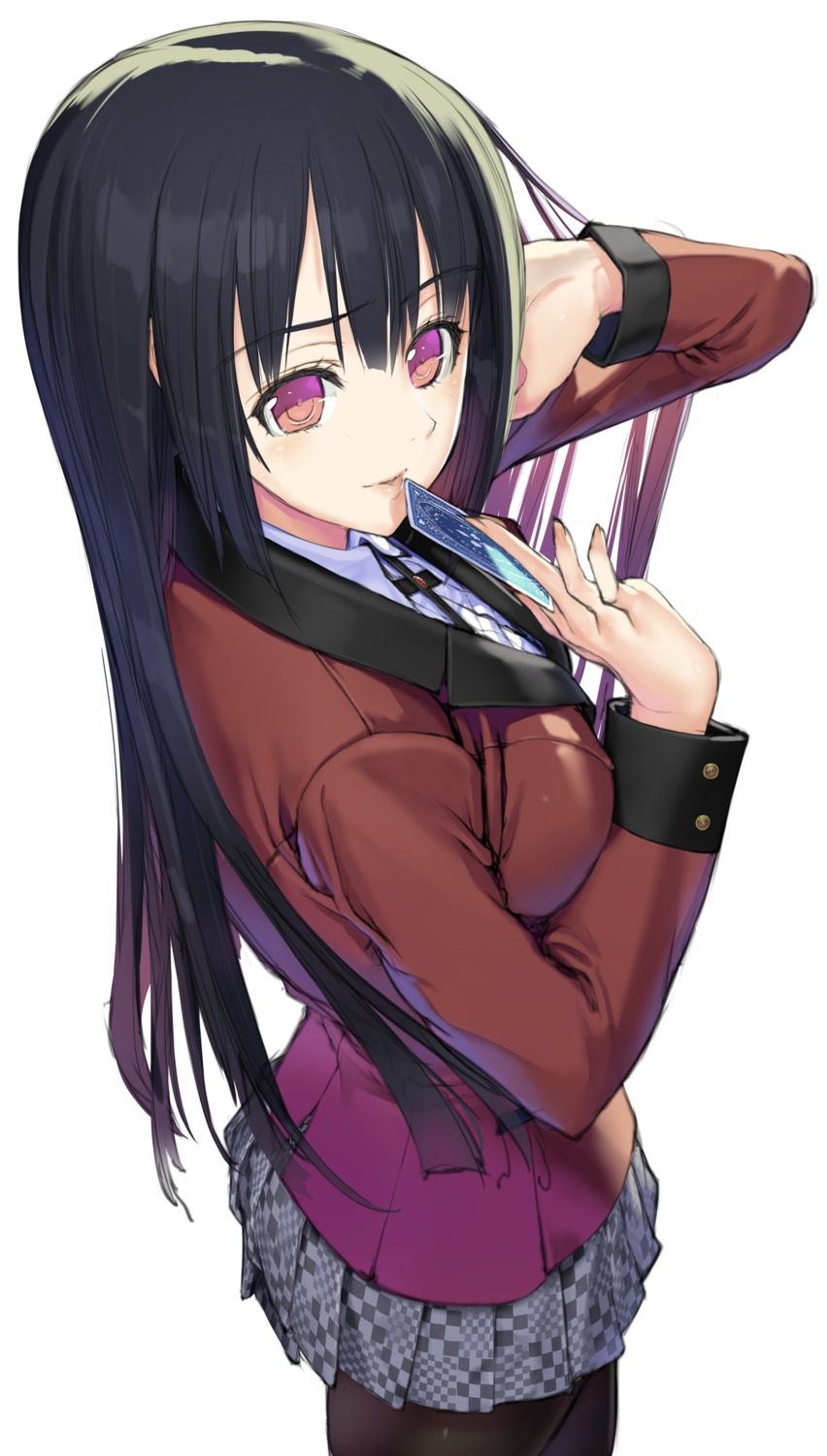 jabami_yumeko, kakegurui, nakaba_reimei, pantyhose, seifuku