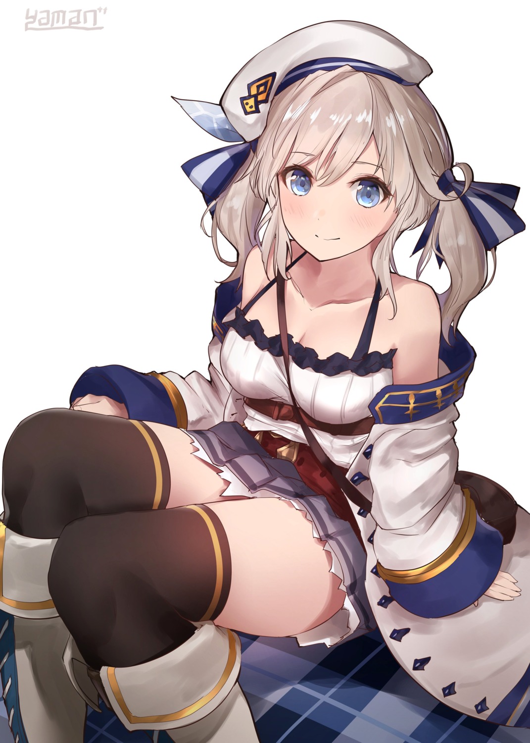 cleavage, cucouroux_(granblue_fantasy), granblue_fantasy, kukuru_(granblue_fantasy), thighhighs, yaman