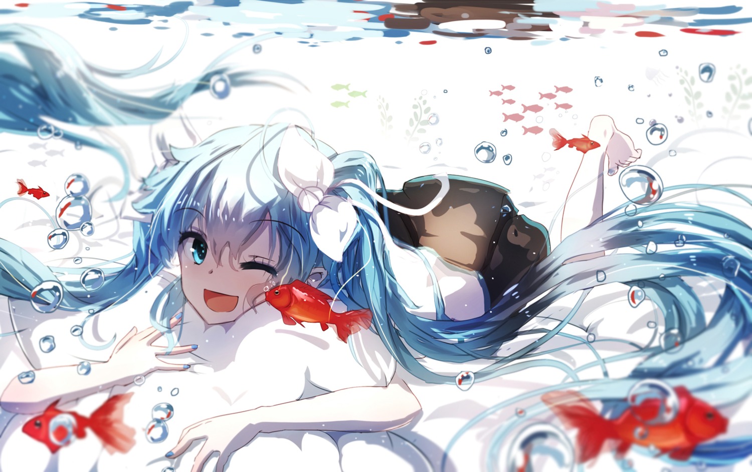 bottle_miku, hatsune_miku, qys3, vocaloid, wet