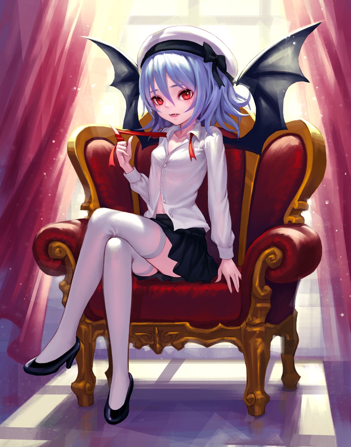 heels, remilia_scarlet, thighhighs, touhou, wings, zengxianxin