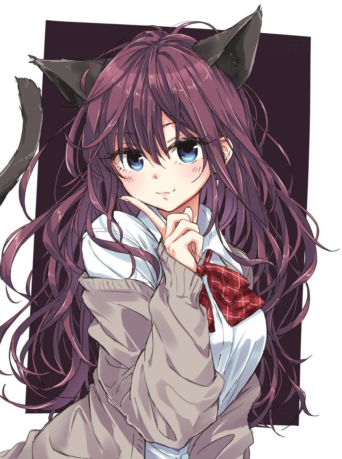 animal_ears, ichinose_shiki, matsuda_hikari, nekomimi, seifuku, sweater, tail, the_idolm@ster, the_idolm@ster_cinderella_girls