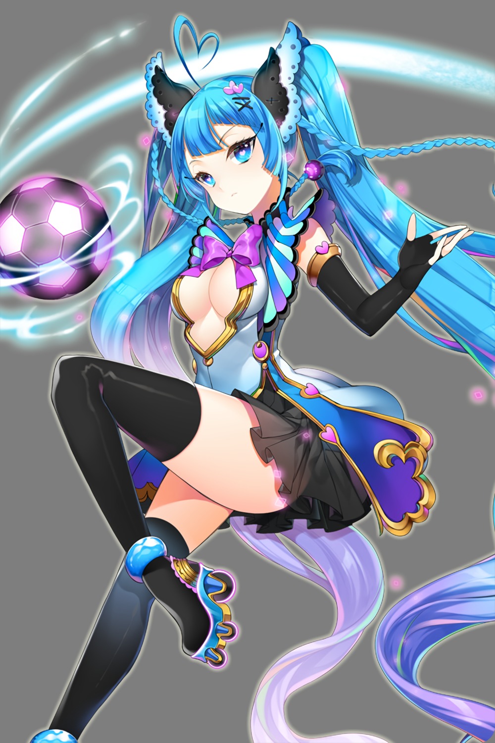 dress, heels, no_bra, roh_nam_kyung, see_through, soccer, soccer_spirits, thighhighs, transparent_png
