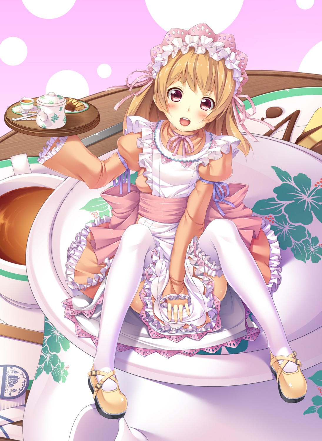maid, olive_(laai), thighhighs, waitress