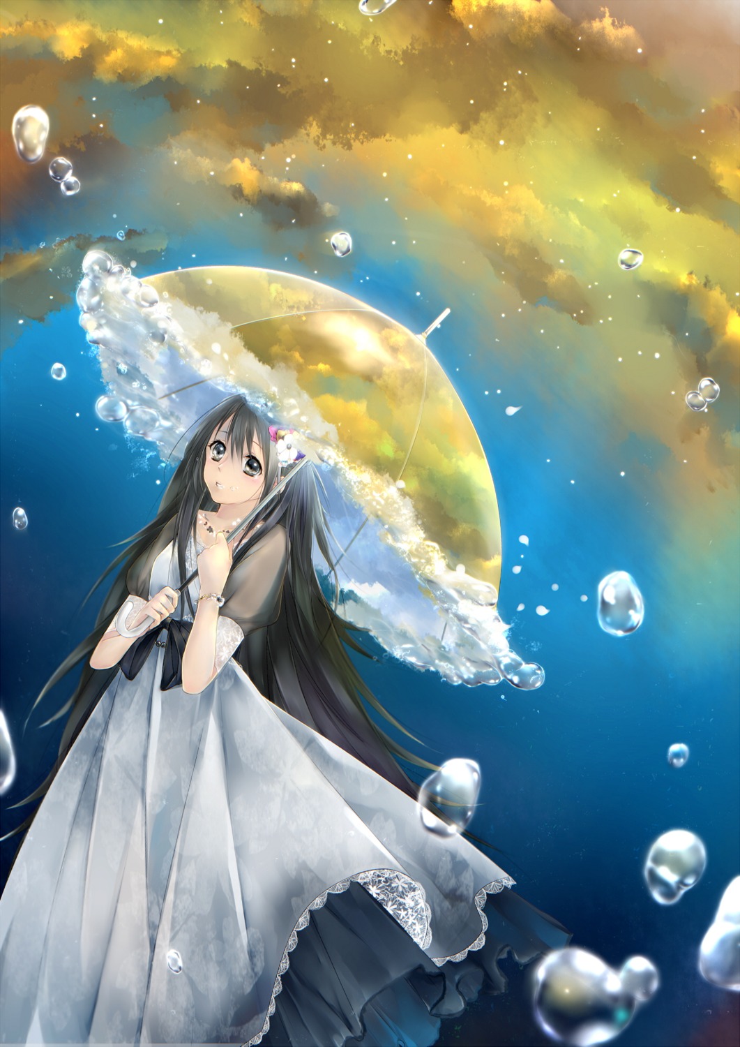 ayakami, dress, see_through, umbrella