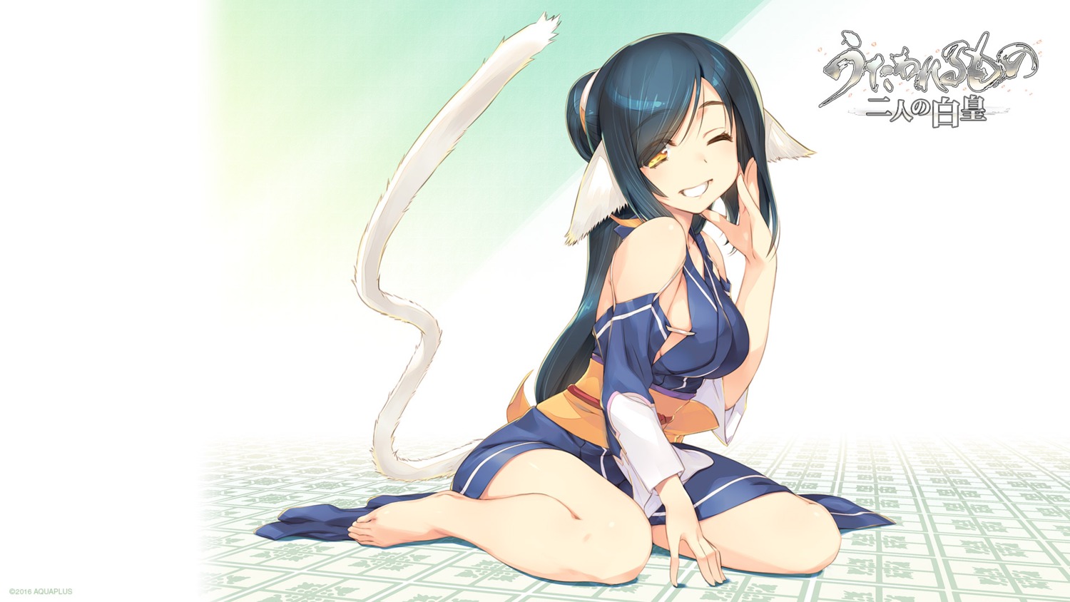 amaduyu_tatsuki, animal_ears, aquaplus, kuon_(utawarerumono), tail, utawarerumono, utawarerumono_futari_no_hakuoro, wallpaper