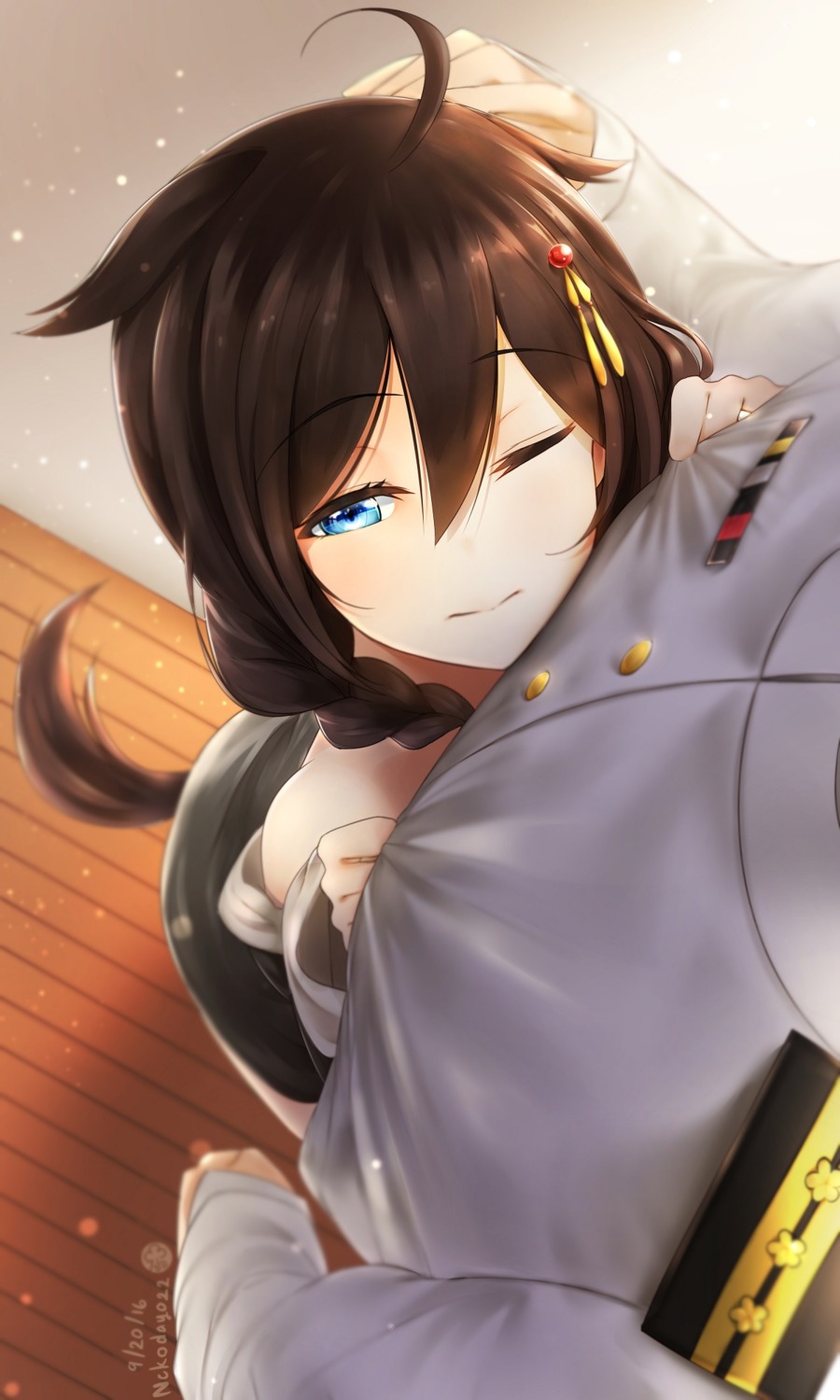 admiral_(kancolle), kantai_collection, nekodayo22, shigure_(kancolle), tail, uniform
