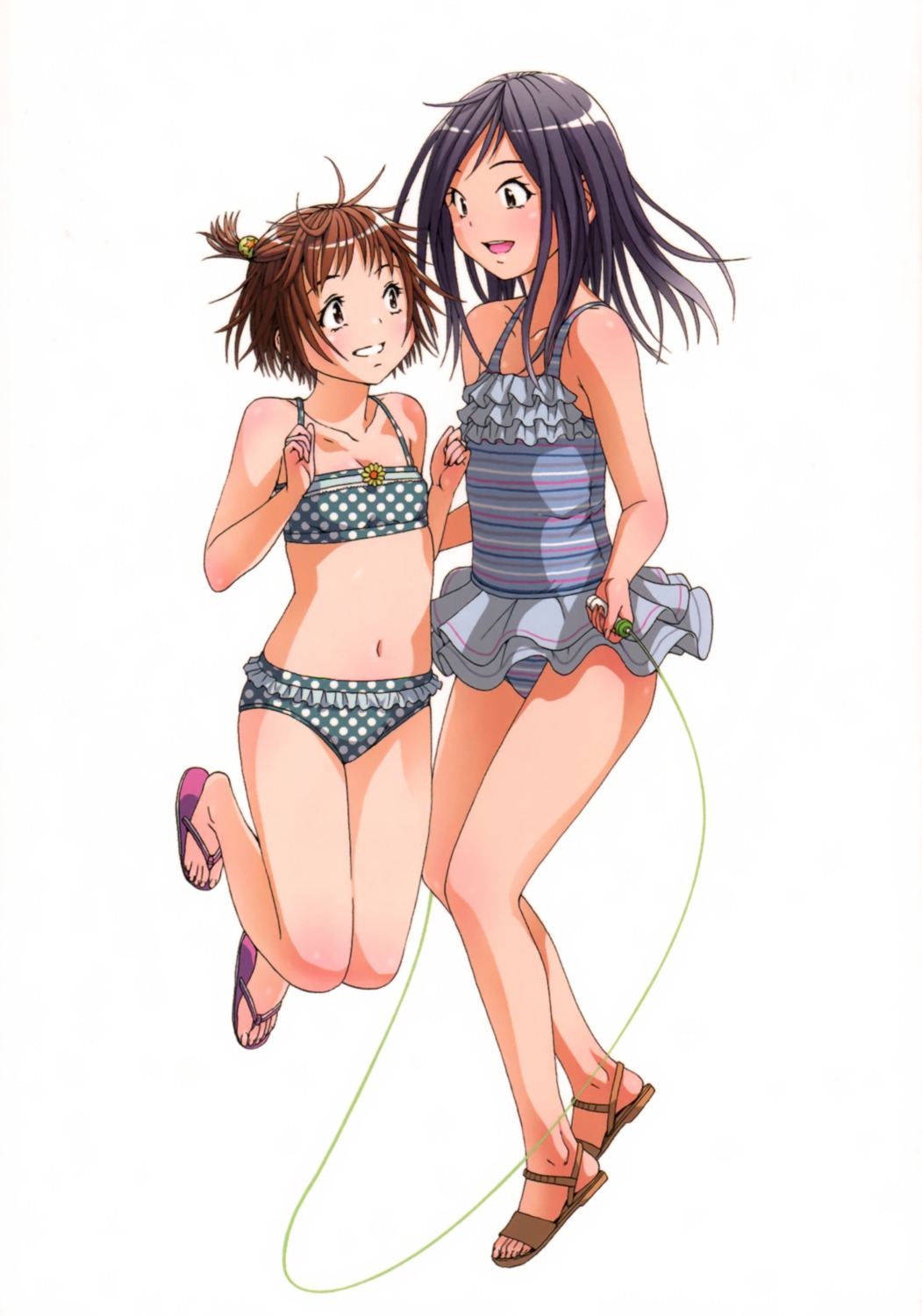 bikini, cleavage, ikenohata_sayo, mujaki_no_rakuen, sasaki_nako, swimsuits, uran_(mousou_muzai)